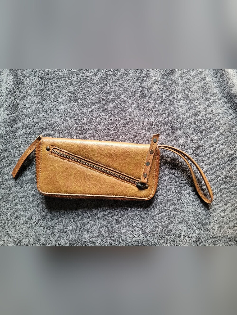 Free People Vegan Leather Wristlet Wallet- Tan